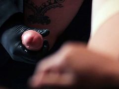 Sophisticated fucker uses his insatiable tongue to fuck delicious shaved pussy of divine brunette babe before he sticks his strained cock inside her twat for a fuck in sideways pose in steamy close up sex video by Fame Digital.