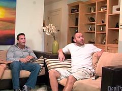 Three insatiable fuckers are waiting for arrival of cheap prostitutes. As soon as Russian hussies arrive, they take off their clothes in order to oral fuck sturdy dicks in front of each other in steamy group sex clip by Fame Digital.
