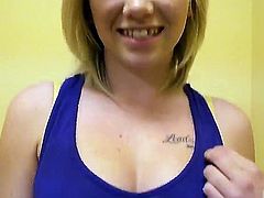 Tracey is a skank. She wants to become a star and she lets a guy wit a camera film himself fingering her because she thinks its the way to do it. She even sucks his dick to seal the deal.