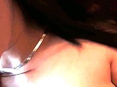 Sexy gorgeous babe enjoys giving steamy blowjob before her cunt is drilled hard and deep