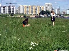 Two mesmerizing Russian amateurs having a great time outdoors running around and having fun. Later they continue playing at home before a steamy lesbian sex.
