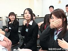 Asian sex seminar with teen babes giving BJs in group