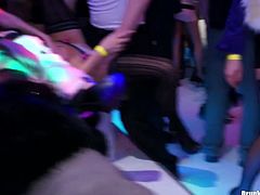This group party is just insane. Slutty milfs are busy giving tongue fuck to each other, while other hussies please aroused dudes with blowjobs in sultry group sex video by Tainster.