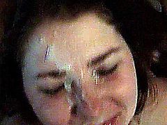 She's so happy with this jizz on her pretty face