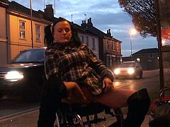 Leah Caprice flashing coochie in public from her wheelchair around handicapped english female open-a
