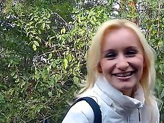 Outdoor amateur scene with a naughty blonde girlfriend named Claudia