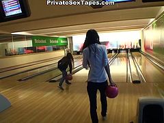 Zealous brunette with sweet tits is amateur, but versatile slut. Horn-mad chick is the way too addicted to cum. Spoiled gal returns from bowling and kneels down to give a solid blowjob for cum to her spoiled boyfriend right in the kitchen. Just check her out in WTF Pass sex clip and be sure to jizz at once.