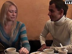 Blonde Iry gets her mouth attacked by guys hard love stick