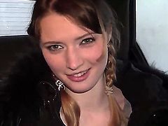 Anika drops on her knees to take guys boner deep down her throat