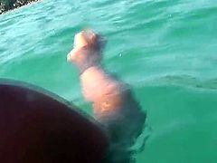 Sexy hot ass babe enjoys a steamy sex as she gets fucked well in the water by a massive dick