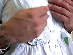 Jessica Lynn is horny as hell and sucks dudes hard meat stick with wild enthusiasm