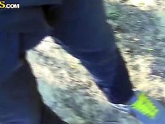 Sexy stripper babe stripa and gets her tight wet pussy banged outdoors in the park