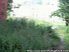 Cute blond gal has got sweet next door girl appeal. She has never been dirty nor kinky. Moreover she had never had experience in adult industry. Check out her first experience in porn. Girl blows dick under the open sky sitting down on her knees.