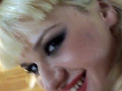 Hot blonde Mary uses a red dildo in her ass then she later gets a hard fucking by a huge cock