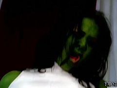 Thor loves fucking a horny female hulk slut! Watch as this green babe with big tits rides a hard dong and moans like crazy.