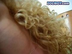 She gets cozy and thrusts toy in her shaved pussy. Her boyfriend finger fucks her slit at the same time. Go for the hot and steamy sex tube video featuring hussy blonde.