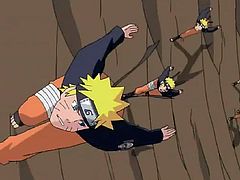 Naruto is a lucky little pervert because he gets to have his hard dick ridden by a beautiful slut after battle. He fight hard and then the dark haired girl climbs on his rock hard cock and fucks him like crazy. Her giant tis bounce up and down in his face.