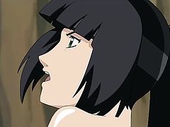 Naruto is a lucky little pervert because he gets to have his hard dick ridden by a beautiful slut after battle. He fight hard and then the dark haired girl climbs on his rock hard cock and fucks him like crazy. Her giant tis bounce up and down in his face.
