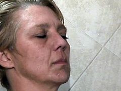 She's taking a shower and makes sure that those saggy tits and her sexy pussy are clean. Now that she's done with that, our granny goes in the bedroom where Herschel awaits her with his hard cock. The granny begins sucking him and then bends over to get that booty drilled hard just the way she likes it.