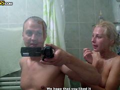 This couple have sex everywhere. Today you will see them banging in the bathroom, in the shower and outdoors.
