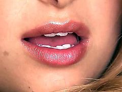 Young tanned blonde doll Lauren Claire with sexy french manicure and tight firm ass gets naked while teasing and polishes her shaved pink pussy to orgasm in hot solo session.