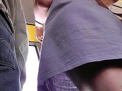 Horny voyeur feels amazing when filming sexy upskirt videos in public