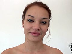 She is a very natural, lovely girl with well-matured boobs. She spreads her legs wide and shows to you her juicy pussy. Don't miss her solo action!