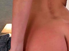 Shes fucking herself on the sofa with a huge didldo