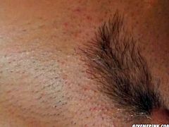 Kinky oiled blondie is surely pretty and hot. Ardent nympho goes solo. Her slender body looks bright, cuz it's covered with oil. Appetizing nympho with sweet tits stretches her pussy lips to open her cunt for your strong dick.