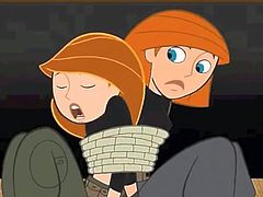 This evil villain has two Kim Possibles on a train. Before he takes over the world he's going to make them suck his cock. He pulls out his dick and slaps it against her face like the superhero slut that she is. Are we gonna see a threesome?