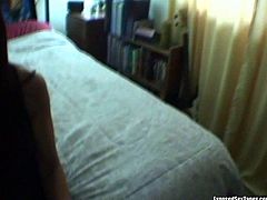 This dark-haired harlot with pierced nipples doesn't want to be romanced; she just wants some satisfaction. Sex-starved whore spreads her legs wide to let her lover fuck her pussy in missionary position.