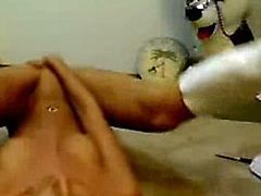 Homemade video tape Horny blonde excited on the webcam