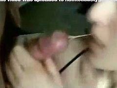 Young wifey sucks cock like a real pro in this homemade video. Then she is super horny and wants to take it from behind in the doggy style!