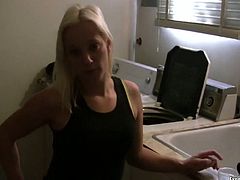 Attractive amateur chick Jewel is pillow fighting with her BF. Then she takes off her clothes getting into bath tub to have shower. She soaps her small titties on cam.