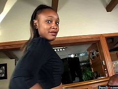Slender black teen cutie gets picked up by experienced beefy dude. He lures her home where he persuades her to give him a head in sizzling hot sex video by Pornstar.
