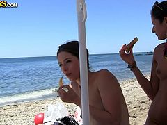 WTF Pass sex clip provides you with kinky slim amateur gals. These brunettes are on the summer vacation. Kinky chicks get rid of bikinis, cuz they're on the nudist beach and boast of small but cute tits.