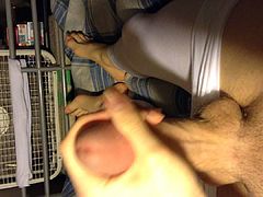 masturbating in white footless tights