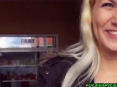 Slutty blonde little girl Yenna fucks after a suck