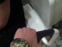 They went to the mall and decided to have some fun in the toilet. She sucked his cock and then took it in her wet pussy from behind!