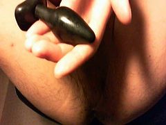 Cumming with a butt plug up the ass
