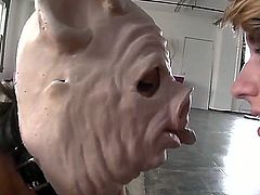 Exciting chicks Kelly Divine and Lexi Belle are spending unforgettable time together. One chick puts mask of pig on head of her eslaved girlfriend before starting to have kinky fun