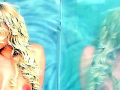 One of a kind young blonde beauty Anneli with arousing heavy make up and medium natural boobs gets filmed in point of view while fingering sweet honey pot on the floor.