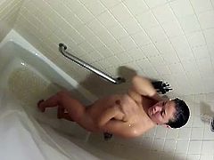 After a night out, Asian brunette babe London Keyes is ready to wash her irresistible body under a hot shower and drive you crazy with the sight of her tits and ass.