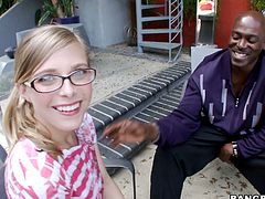 Today this voracious and modest looking busty gal goes interracial. Wondrous pale chick with big boobs kneels down to provide a fat strong black cock with a solid blowjob for sticky cum in Bang Bros Network sex clip.