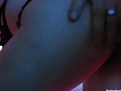 Dirty club chicks sucking and fucking large pricks in public sex orgy
