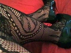 Crossdresser in Corset and Bodystocking