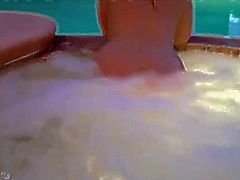 Teen in jacuzzi