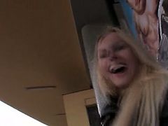Rapacious dude hooks up with fantastic Russian blond student in the street. He pays her fifty bucks for showing him her oversized slack tits with appetizing pinkish nipples.