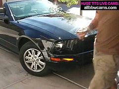 Sultry MILF with huge boobs got her car broken. She asked a men to help her out so she could move on. But he had no clue how to fix the car. Instead, all he could think about is how to fuck this bitch. Finally he got what he wanted. Check out this hot porn video.