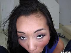 pretty asian girl gets a mouthful